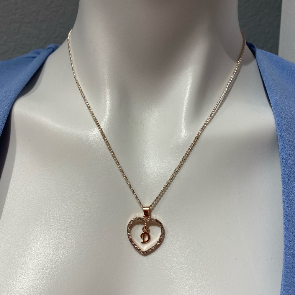 Fashion Gold Tone Letter D Love Necklace - Picture 2 of 4